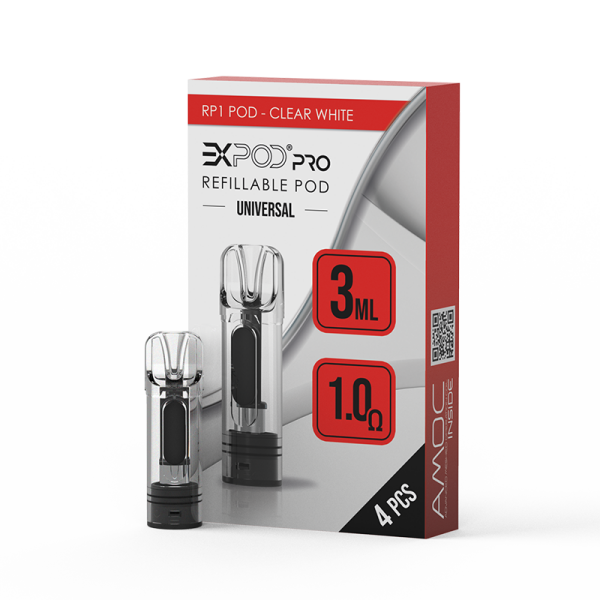 Expod Pro RP1 Refillable Pod - Clear White (4 Stück)