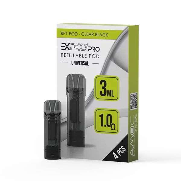 Expod Pro RP1 Refillable Pod - Clear Black (4 Stück)