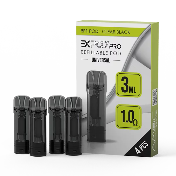 Expod Pro RP1 Refillable Pod - Clear Black (4 Stück)