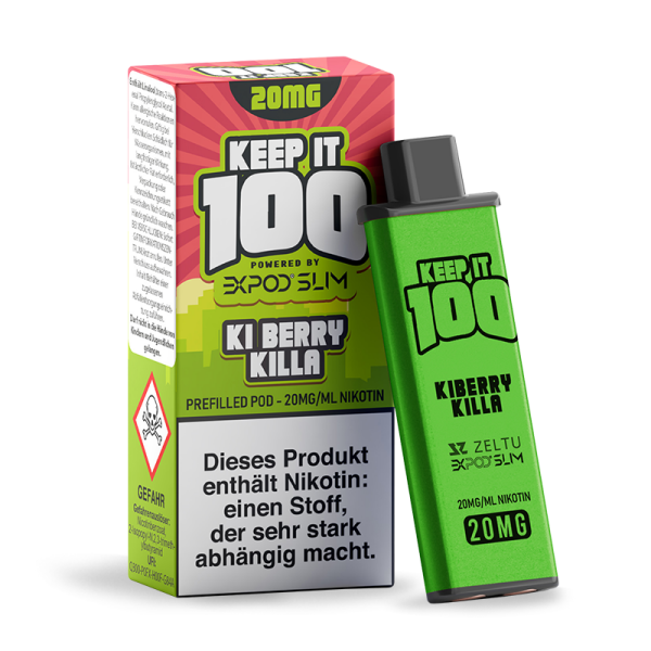 Expod Slim Prefilled Pod 2ml - Keep it 100 - Ki Berry Killa 10 mg/ml