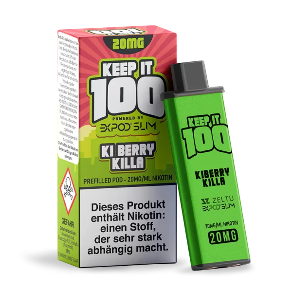 Expod Slim Prefilled Pod 2ml - Keep it 100 - Ki Berry Killa 10 mg/ml