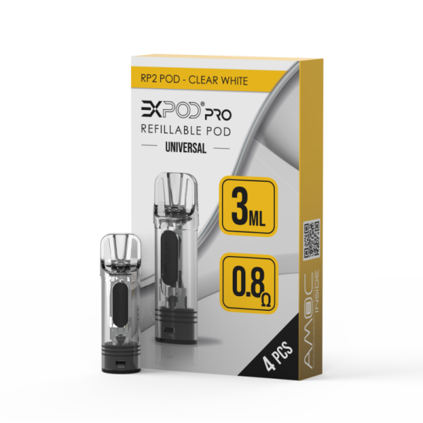 Expod Pro RP2 Refillable Pod - Clear White (4 Stück)
